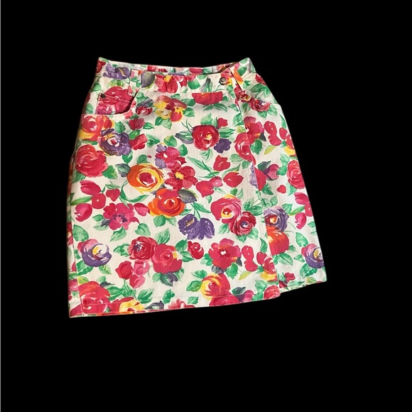 stuffed shirt Dresses & Skirts - Floral Print Jean Skirt from the 90’s